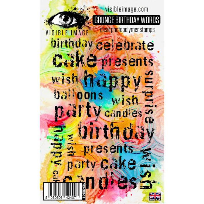 Grunge Birthday Words stamp set